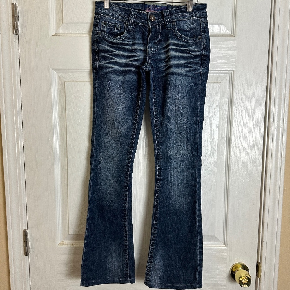 ! Wallflower 2000s Y2K Vintage Legendary Boot Cut Dark Wash Low Rise Jeans 1
